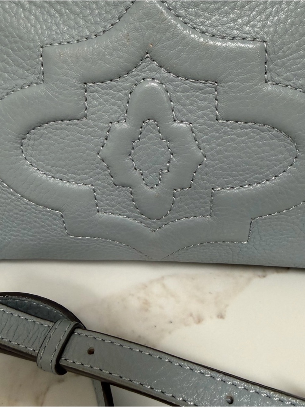 Oryany Light Blue Pebbled Leather Crossbody Bag - Picture 3 of 12